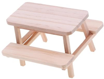 Esstisch-Stuhl für Miniatur-Feengarten, Mikro Landschaft Garden Möbel Ornamente, Puppenhaus Zubehör, Fairy Garden Mini Dekorative Esstisch-Stuhl, Miniatur Landschaft Puppenhaus Dekor für Kinder