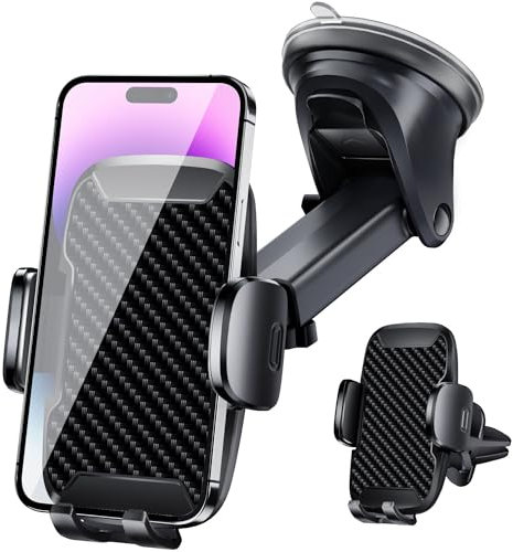 Vexloria Car Phone Holder, Car Phone Mount 360° Rotation, Upgraded Version with Strong Suction Power, Phone Cradle for Dashboard/Windscreen/Air Vent, Phone Holder for all 4.0''-7.0'' Phones