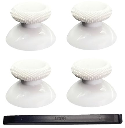 4PCS Custom Analog Thumb Sticks for Meta Quest 3 Controller, Replacement Thumbsticks for Oculus Quest 2 Left Right Controller, VR Accessories Repair Kit Joysticks Buttons for Metaquest Pro - White