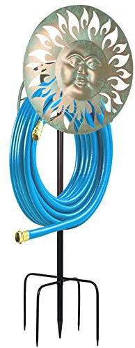 DREAMSKIP Gartenschlauchhalter, freistehend, Outdoor-Wasserschlauchhalter, strapazierfähig, Schlauchtrommelständer, Metallschlauch-Aufhänger, Aufbewahrung