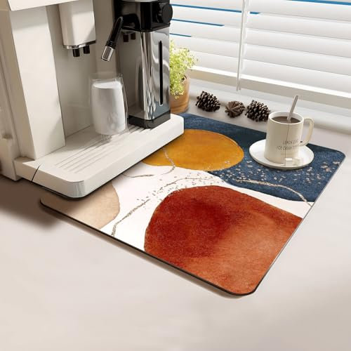 Coffee Bar Mat Rubber Dish Drying Mat For Kitchen Counter Coffee Mat for Home Bar Gift Kitchen AccessoriesDecorative Shop Chocolate Dish Drying Pad 16X 18