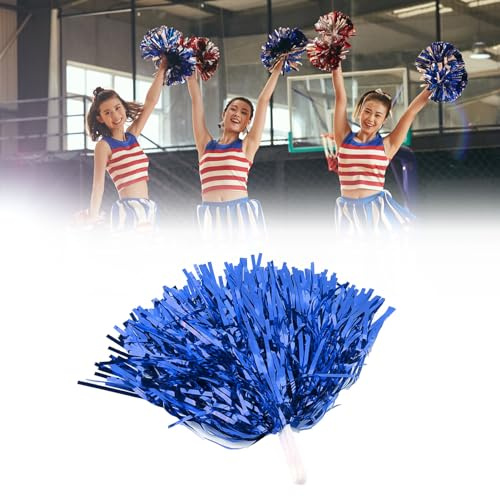 Hominas Cheerleading Pom Poms, 6 Stück Jubelnde Truppe Handblume PET Cheerleading Pompons mit Stiel für Sportveranstaltungen Schule Spiele Tanzpartys