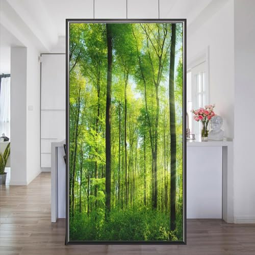 Sonnenscheinwald Dekorfolie Fensterfolie Sichtschuzfolie Milchglasfolie Statisch Haftend Privatsphäre Fensteraufkleber 40x60cm