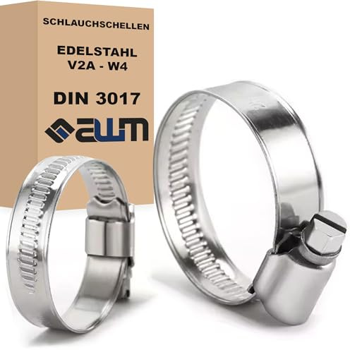 Schlauchschellen Edelstahl V2A W4 PREMIUM Qualität DIN 3017 Schlauch Schellen Rohrschellen (50, 10-16 mm)