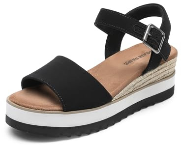 DREAM PAIRS Sandales à Talon Compensé pour Femmes Confortables Sandale Espadrilles d'Été Classique à Plateforme DWUMPS2504