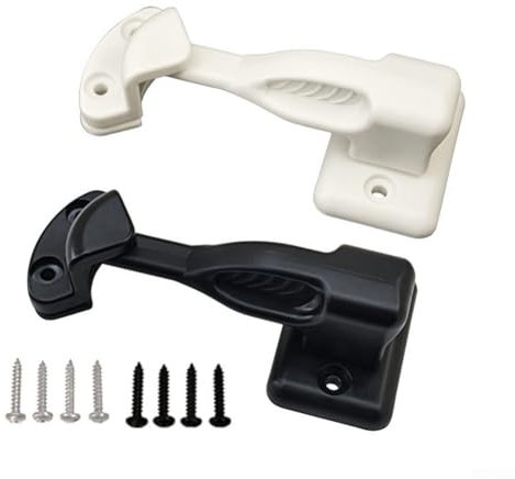 ARMYJY For Caravan Door Retainer Catch, Motorhome Door Holder Catch with Rotating Latch Lock for Securing Outdoor Furniture for RV Campervans Cabinets White