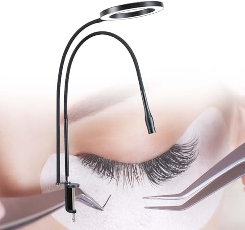 Lampada Led Per Extension Ciglia Per Tatuaggi, Lampada Di Bellezza Per Cura Della Pelle E Salone, Kit Fotopolimerizzante Per Smalto, Lampada Da Tavolo Per Nail Art Con Clip 3000K-6000K,Black