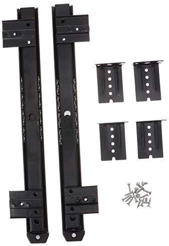 HOUDERCO Keyboard Slide Drawer Rail Black for Dresser Drawer Slides Push to Open Keyboard Out Tray Guide