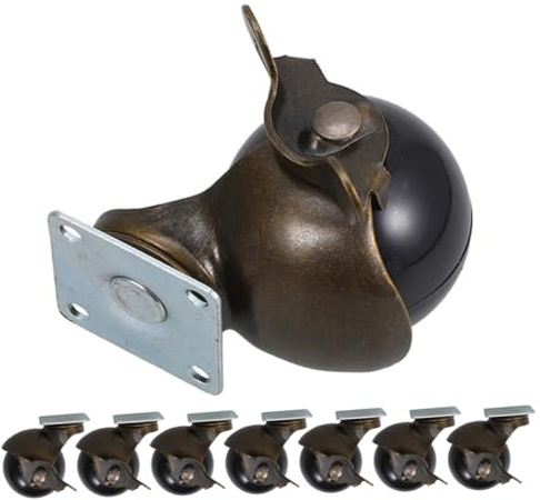 Garneck 8pcs Furniture Casters Wheels Antique Bronze Locking Brake Casters for Table Desk Chair Replacement Heavy Duty Office Furniture Use