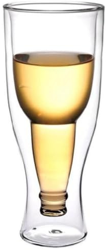 Tazze da birra a doppia parete congelabili, in vetro borosilicato infrangibile, isolato, anti-sudore, per birra ghiacciata, campeggio e bar di casa, riutilizzabili per bevande fredde