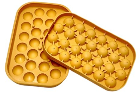 Stampo per palline di ghiaccio, in silicone per uso alimentare, a 26 griglie, facile da rilasciare, con coperchio, stampo per sfere di ghiaccio, stampo in silicone di grado per cocktail, caffè, succhi