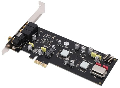 Topiky Tarjeta de Sonido PCIe, Tarjeta de Sonido de Fibra óptica ADC Integrada y Convertidor Digital a Analógico con Soporte para SSS1700, ES9018K2M SABRE32 Reference DAC, para PC OS X