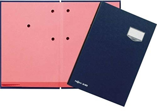 Pagna 24202-02 Unterschriftsmappe, 20-teilig mit ECO-Einband, rosa Löschkarton blau
