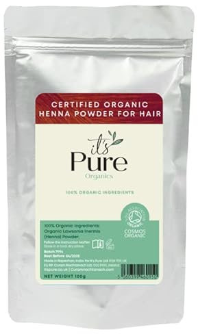 It's Pure Certified Organic Pure Henna Powder 200g