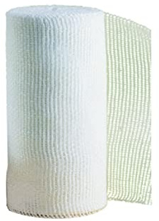 GIMA - Venda de Gasa Hidrofílica Bordeada de 20 Hilos, 100% Algodón Absorbente Candido, Borde con Dobladillo, Sin Látex, Tamaño 5 m x 10 cm, caja de 100 rollos