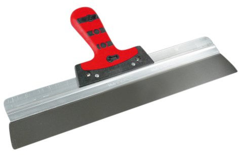 BauFIT - Profi Flächenspachtel 400mm aus rostfreiem Edelstahl I Rakel Spachtel zum Verputzen von Wänden und Decken I Fassadenspachtel mit Kunststoff Softgriff I Schmetterling Spachtel groß