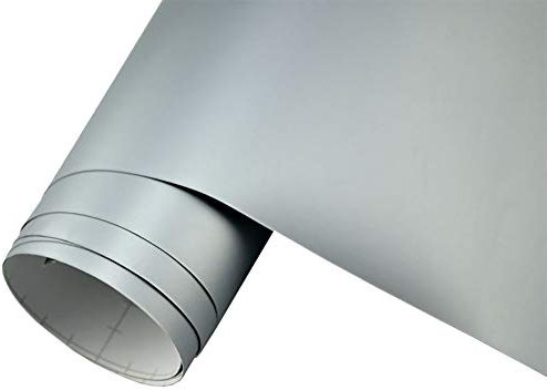 Neoxxim 7€/m2 Premium Auto Folie - Silber MATT HELL - HELL Silber MATT 300 x 150 cm - blasenfrei Lackfolie Möbelfolie