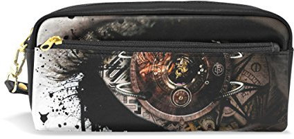 JSTEL Schreibmäppchen Zipper Pencil Case Box Bleistift-Beutel Stifte Etui Mäppchen Kosmetiktasche Große Kapazität Schüleretui Leder Stiftemappe