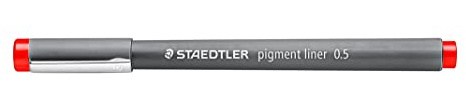 STAEDTLER Pigment Liner 308 Fineliner – Rot, 10 Stück, 0,5 mm