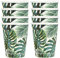 Talking Tables Lot de 8 Tasses en Papier Jetables Feuille de Palmier Thème Tropical, Fête d'Anniversaire, Fiesta Hawaïenne Mexicaine, Jardin, BBQ, Sans Plastique, Recyclable 250 ml