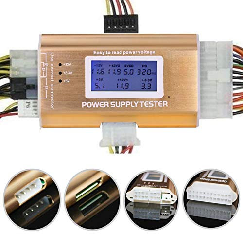 LEAGY 20/24 4/6/8 PIN LCD da 1,8 PC Tester di alimentazione per PC per SATA, IDE, HDD, ATX, ITX, BYI, BTX, PCI-E, connettori color oro