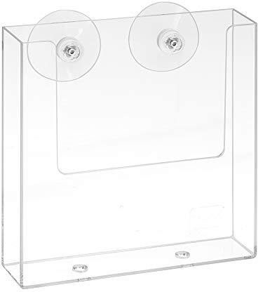 DIN A5 Prospekthalter im Hochformat mit Saugnäpfen für Glasscheiben