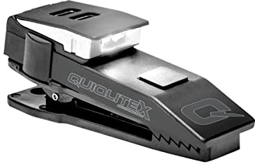 QUIQLITE X Double lampe de poche LED mains libres blanche : 20–150 lumens, boîtier en aluminium et nylon (rechargeable par USB)