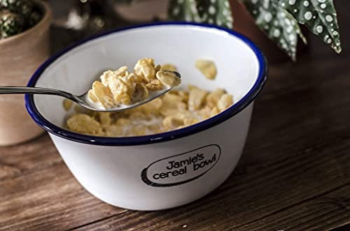 One Mama One Shed Personalised Cereal Bowl - Engraved Enamel