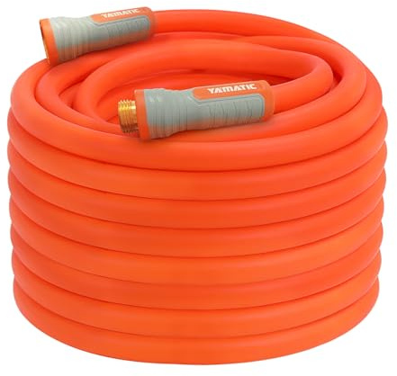 YAMATIC Heavy Duty Garden Hose 5/8 in x 75 ft with Swivel Fitting, Super Flexible Water Hose, All-weather, Lightweight, Burst 600 PSI