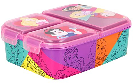 Theonoi Princess Brotdose für Mädchen – Lunchbox mit 3 Fächern & praktischer Unterteilung – BPA-frei – Ideale Vesperdose für Schule & Kindergarten