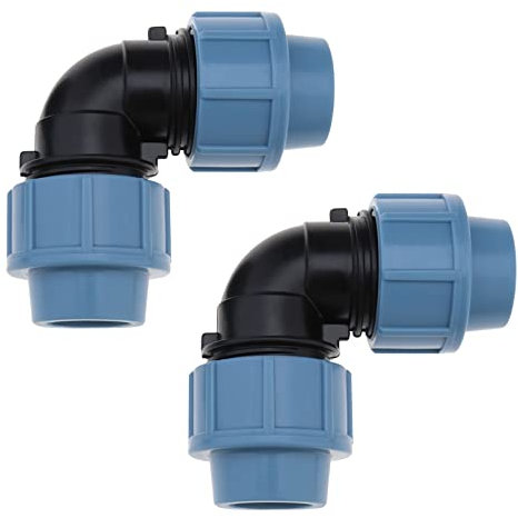 OTOTEC 2Pcs Water Pipe Elbow Replacement Water Pipe Quick Couplings 90 Degree Plastic Compression Fittings Accessories for Irrigation System 25mm