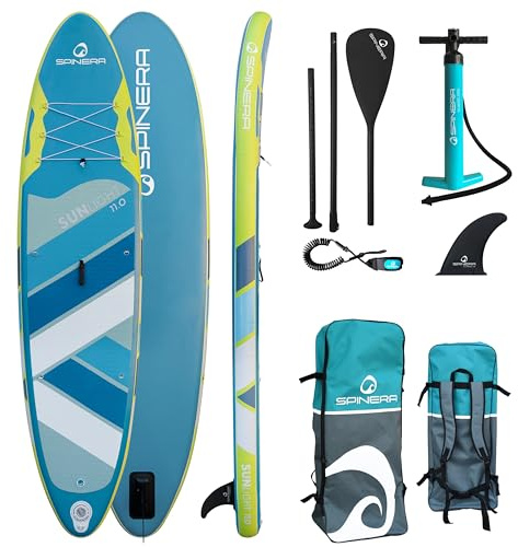 Spinera Sun Light SUP [3 Größen] | Aufblasbares Stand Up Paddle Board für Einsteiger & Fortgeschrittene | Ultra Light Material | Komplettset