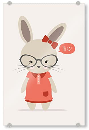 artboxONE Acrylglasbild 45x30 cm Für Kinder Nerd Hase Girl/Rabbit Bild hinter Acrylglas - Bild hase hase Kinder