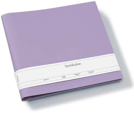 Semikolon 370013 Fotomappe 23 Ring - 35 x 32 cm - Efalinbezug - für Album, Fotobuch mit Ringheftung - lilac silk lila