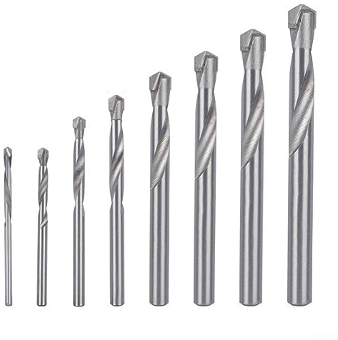 Foret en alliage dur en acier au carbure de tungstène, acier à ressort en acier inoxydable, forets en carbure cémenté 3-10mm 8 pièces