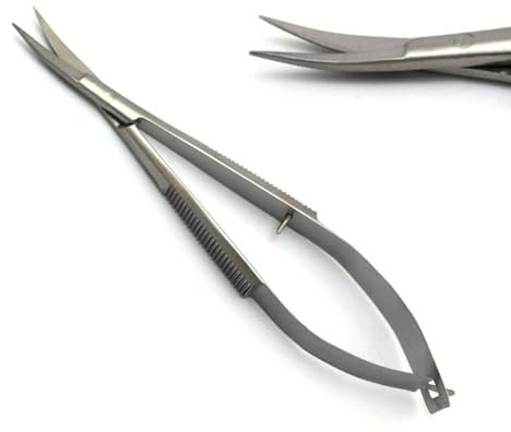 SLITETECH® Medizin OP Scheren Verbandschere Naht Spencer Rettungsschere Präparierschere | Profi Zahn Chirurgische Scheren Edelstahl rostfrei | Erste-Hilfe-Schere (Noyes Schere Gebogen 11.5cm)