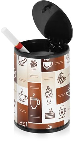 Elements mit Kaffeetassen, dekorativer Aschenbecher für Zigaretten mit Deckel, Edelstahl, tragbares Autozubehör, abgedeckter Aschenbecher für Auto, LKW