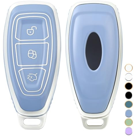 OFF WE GO Autoschlüssel Hülle für Ford Fiesta Galaxy Focus C-Max B-Max | Schlüsselhülle Cover für Kuga Mondeo S-Max 3 Tasten TPU Gehäuse Cover Präzise Passform, Signalfreundlich, Kratzfest
