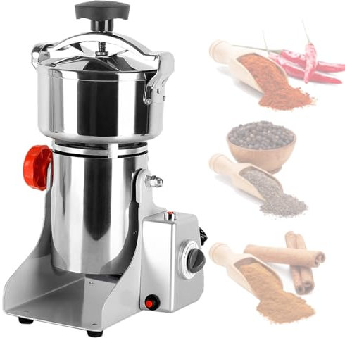 Quixnova Electric Grain Mill Grinder, 1500g Grain Grinder Powder Machine for Herb/Spice/Nut/Cereal, with Protection of Overload & Open-Cover-Stop, Easy Cleaning