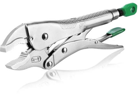 SK 10 Curved Jaw Locking Pliers, Premium CR-V Construction, Ergonomic Anti-slip Handle, Ideal for Welding or Assembly
