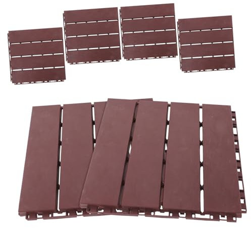 Hemobllo Piastrelle Moderne in Plastica Ad Incastro Per Pavimenti Esterni 6 Pezzi Per Patio Cortile Giardino Con Texture Di Sicurezza Migliorata