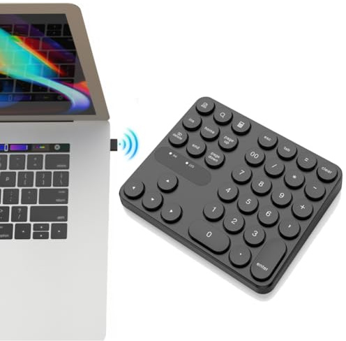 CRGANGZY Pavé Numérique, Mini Pavé Numérique Ergonomique sans Fil Portable 2,4 G 35 Touches Pavé Numérique Externe pour Ordinateur Portable, Tablette, Ordinateur Portable, PC, Bureau