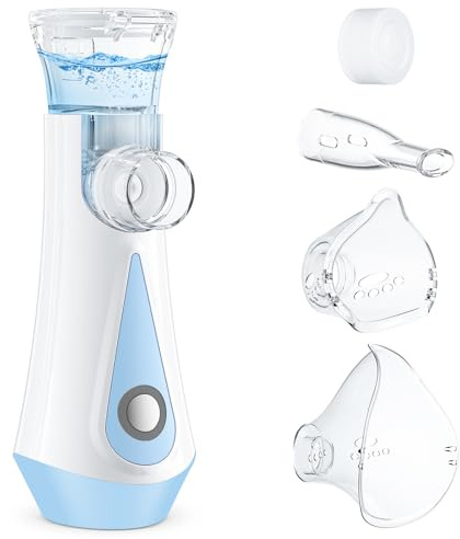 Inhalationsgerät, JOSSIS Ultra Leise Inhaliergeräte für Erwachsene, Kinder, Partikelgröße 1-5µm, Einstellbarer Sprühnebel, Aufladbarer Inhalator