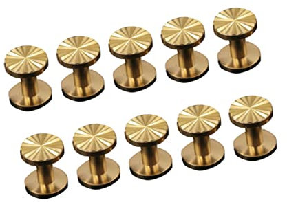 NUOBESTY 10piezas Remaches De Latón Solitarios Tornillos De Girasol Para Manualidades y Cinturones De Cuero Remaches Para Proyectos De Bricolaje