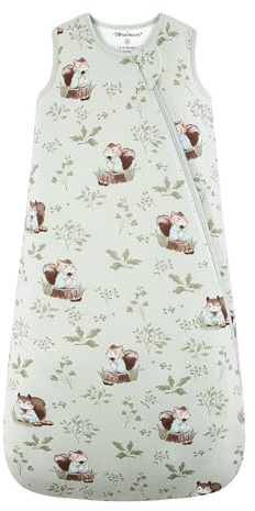 Mosebears Gigoteuse d'hiver pour bébé 2.5 tog,turbulette bébé Fibre de Bambou Super Doux et Chaud(Green Anima,18-36 Mois)