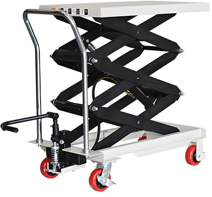 Manual hydraulic forklift mobile lifting platform warehouse truck portable cart folding trolley scissor lifts (Tabletop 905x500mm-height 2000mm)