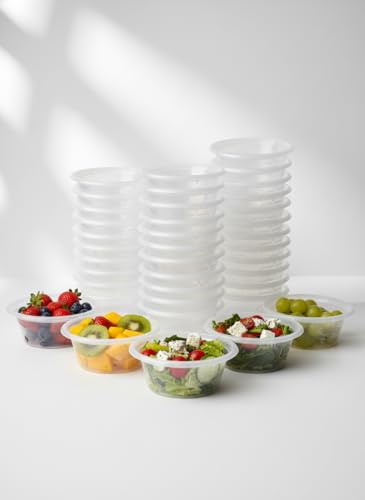MERCHARII 10-Pack | 8oz (250ml) Heavy Duty, Round Reusable Food Storage Containers with Lids – Leakproof, Stackable, BPA-Free, Microwave & Dishwasher Safe (10)