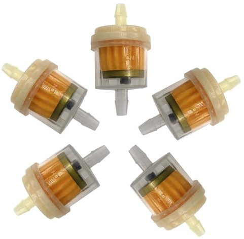 AM 5x Benzinfilter Kraftstofffilter 6mm Universal für Mofa, Moped, Mokick, Motorrad, Roller, Atv, Quad, Auto Traktor, Rasenmäher usw