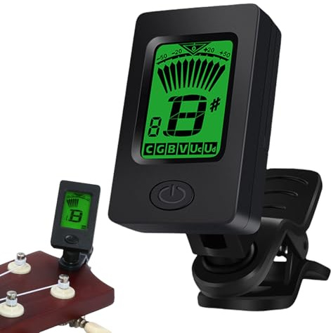 E-Gitarren Stimmgerät | LCD Display Stimmer | Digitale Stimmgerät Clip On für Musiker Spieler Liebhaber Instrumente Auftritt