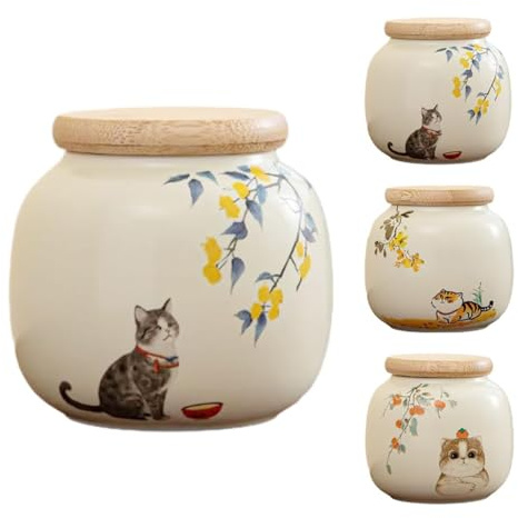 Pet Urn, Ceramic Cat Ashes Urn, Small Pet Ashes Box, Animal Keepsake Box Memorial Ornament, For Hair Cremation Remembrance Garden Funeral Sympathy, Pets A-shes Memorial Gif-ts